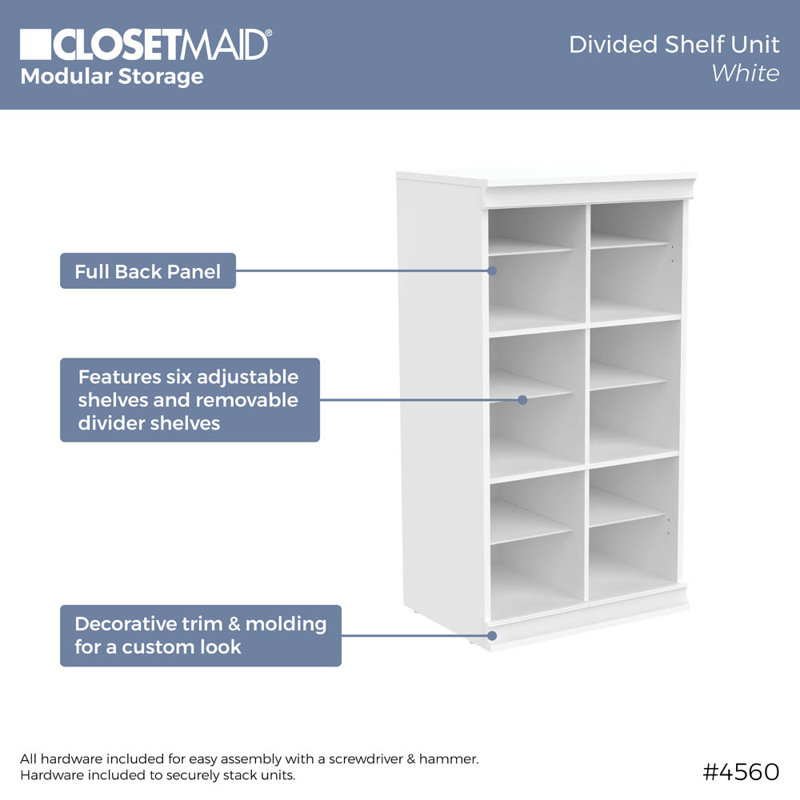 ClosetMaid Modular Storage 21.38" W Shelving Unit with 12 Shelves